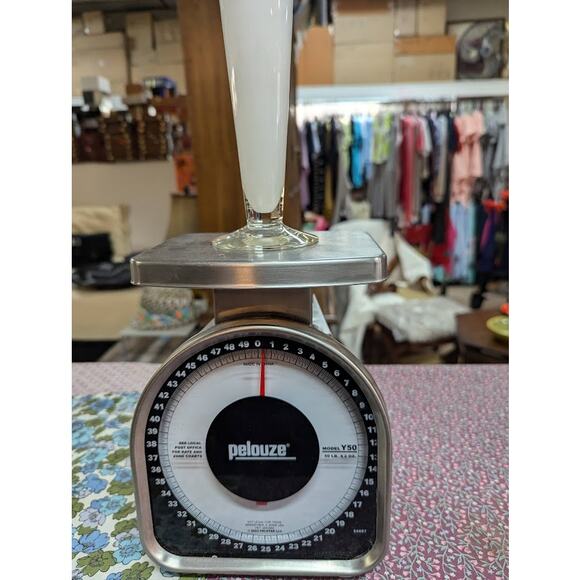 Vintage white frosted Tulip vase ruffle edge tapered clear foot 8" tall Fluted - Picture 2 of 8